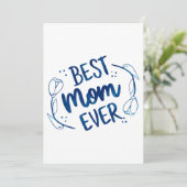 最高の母母の日ブルーフローラギフトアイディア 招待状 (スタンド正面)