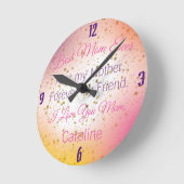 最高の母母の日引用文可愛モダン ラウンド壁時計 (傾斜)