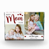 最高の母母の日深い赤 フォトブロック (正面)