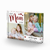 最高の母母の日深い赤 フォトブロック (右)