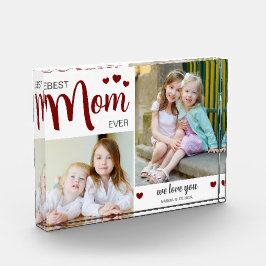 最高の母母の日深い赤 フォトブロック