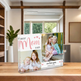 最高の母母の日赤面ピンク フォトブロック