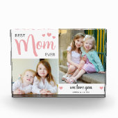 最高の母母の日赤面ピンク フォトブロック (正面)