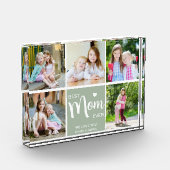 最高の母母の日Sage緑のフォトブロック フォトブロック (左)