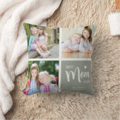 最高の母母の日Sage緑の写真コラージュ クッション (ブランケット)