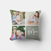 最高の母母の日Sage緑の写真コラージュ クッション (正面)
