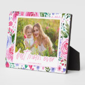 最高の母母の水の色のフローラ母の日 フォトプラーク (側面)