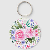最高の母母は常にピンクの水の色のフローラ母の日 キーホルダー (裏面)