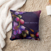 最高の母母エバーパープルウォーター色グレープつる植物 クッション (ブランケット)