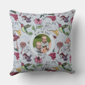 最高の母母エバーライトブルーフローラハミングバード クッション (裏面)