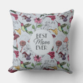 最高の母母エバーライトブルーフローラハミングバード クッション (正面)