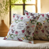 最高の母母エバーライトブルーフローラハミングバード クッション