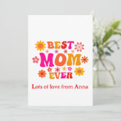 最高の母母エバーレトログルーヴィーフローラ母の日 カード (スタンド正面)