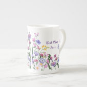 最高の母母エバー春夏の庭の花マグ ボーンチャイナマグカップ (正面右)