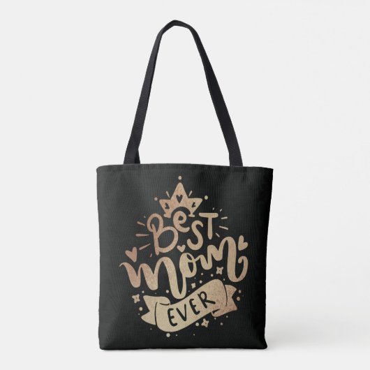最高の母母エバー金ゴールドグリッター引用文母のデイトット トートバッグ (裏面)