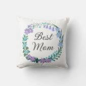 最高の母母フローラブルーベルグリーンリーリース クッション (正面)