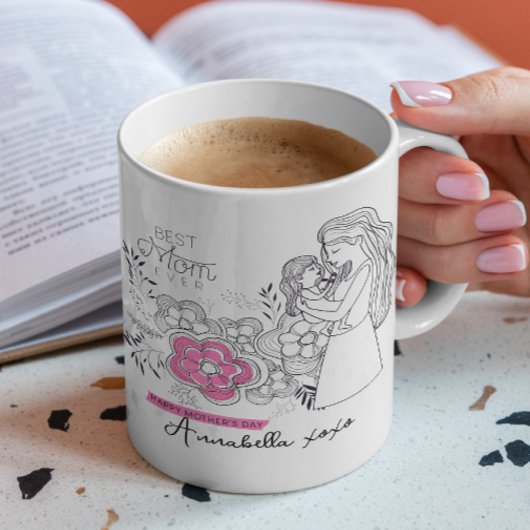 最高の母母フローラ母の母の日 コーヒーマグカップ
