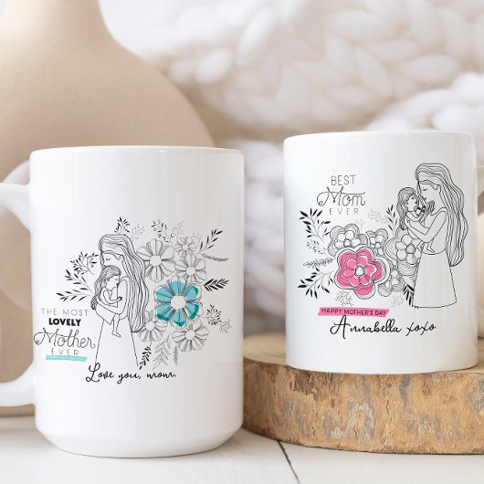最高の母母フローラ母の母の日 コーヒーマグカップ