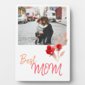 最高の母水彩赤いバラ母の日の写真 フォトプラーク (正面)