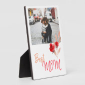 最高の母水彩赤いバラ母の日の写真 フォトプラーク (側面)