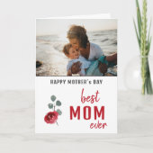 最高の母水色バラフローラ母の日の写真 カード (正面)