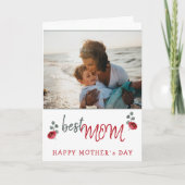 最高の母水色バラフローラ母の日の写真 カード (正面)