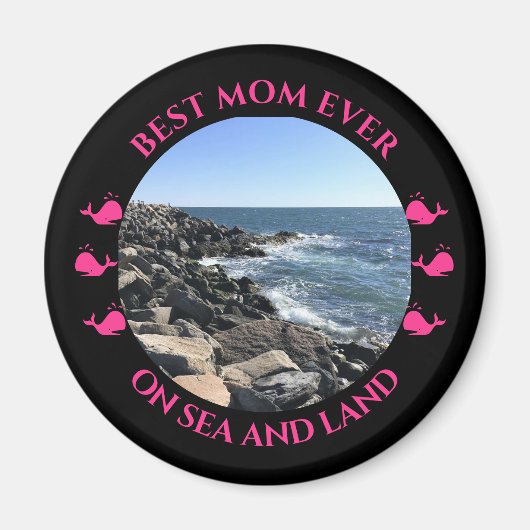 最高の母海の黒の大西洋海波 マグネット (正面)