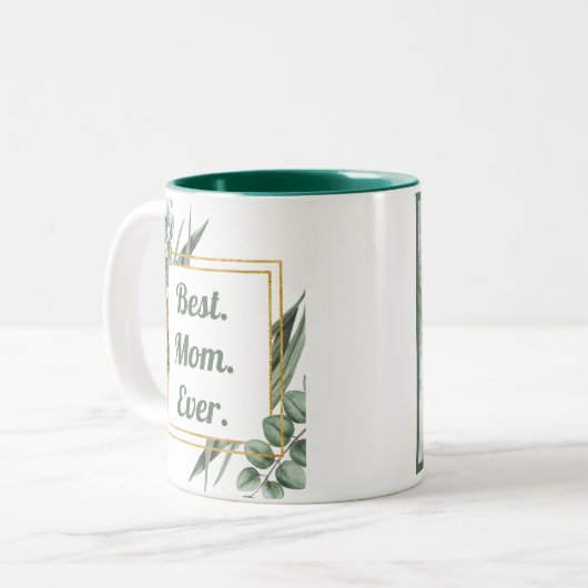 最高の母生植物写真エレガント母の日 ツートーンマグカップ (正面左)