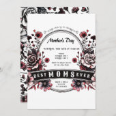 最高の母生花バダスマザーデイ 招待状 (正面/裏面)