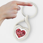 最高の母生赤いバラのハート母の日 キーホルダー