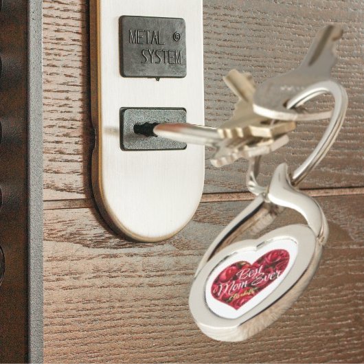 最高の母生赤いバラのハート母の日 キーホルダー