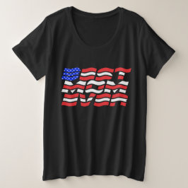 最高の母米国国旗 プラスサイズTシャツ