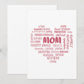 最高の母親の資質と特徴 招待状 (正面/裏面)