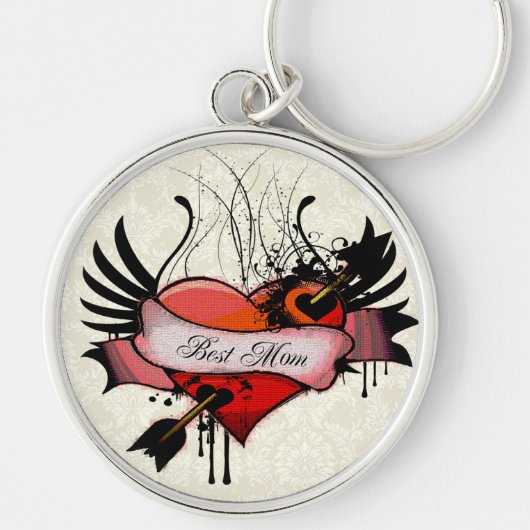 最高の母賞レインボー・ファミリー キーホルダー (正面)