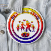 最高の母賞レインボー・ファミリー・ボタン 缶バッジ (インサイチュ)