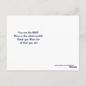 最高の母賞レインボー・ファミリー ポストカード (裏面)