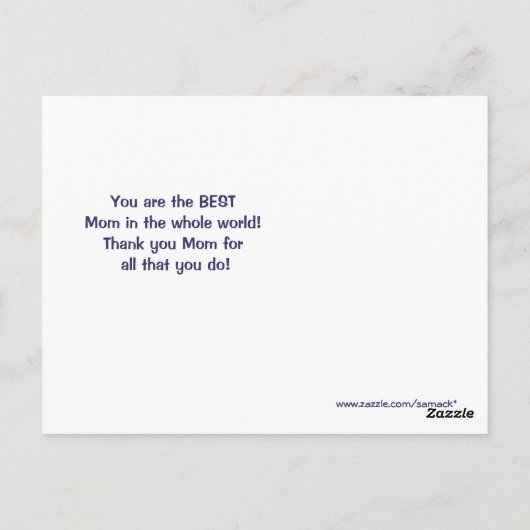 最高の母賞レインボー・ファミリー ポストカード (裏面)