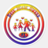 最高の母賞レインボー・ファミリー ラウンドシール (正面)