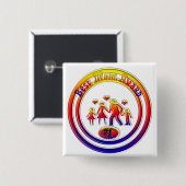 最高の母賞レインボー・ファミリー 缶バッジ (正面&裏面)