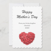 最高の母赤フローラ母のデイカード カード (裏面)