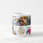 最高の母金ゴールドレタリング9 Photo Collage Mommy コーヒーマグカップ (中央)