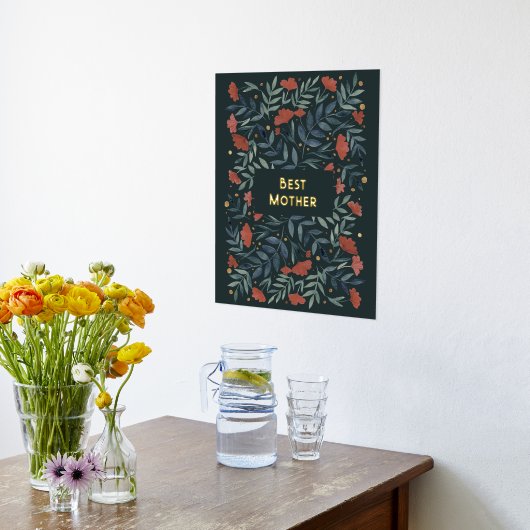 最高の母魔法のヴィンテージガーデンマザーズデイ 箔ポスター (レイダウン (キッチン))