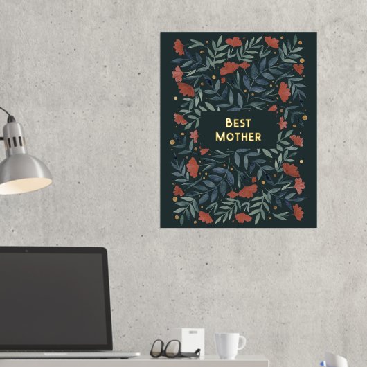 最高の母魔法のヴィンテージガーデンマザーズデイ 箔ポスター (インサイチュ (デスク2))