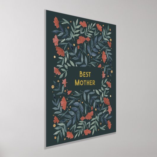 最高の母魔法のヴィンテージガーデンマザーズデイ 箔ポスター (レイダウン)