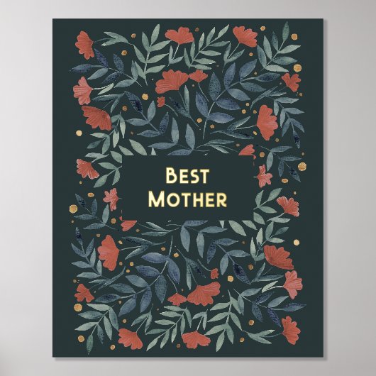 最高の母魔法のヴィンテージガーデンマザーズデイ 箔ポスター (正面)