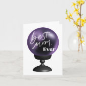 最高の母 |おもしろいパープルクリスタルボールカード カード (黄色い花)