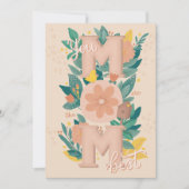 最高の母。かわいいフローラガーデンレタリングママの日 シーズンカード (正面)