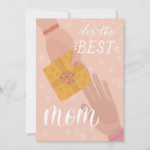 最高の母。かわいい漫画ピンクの黄色の母親の日 シーズンカード (正面)