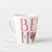 最高の母 |かわいい1フォトハッピーマザーズの日 カフェラテマグ (左アングル)