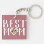 最高の母 |かわいい1フォトハッピーマザーズの日 キーホルダー (裏面)